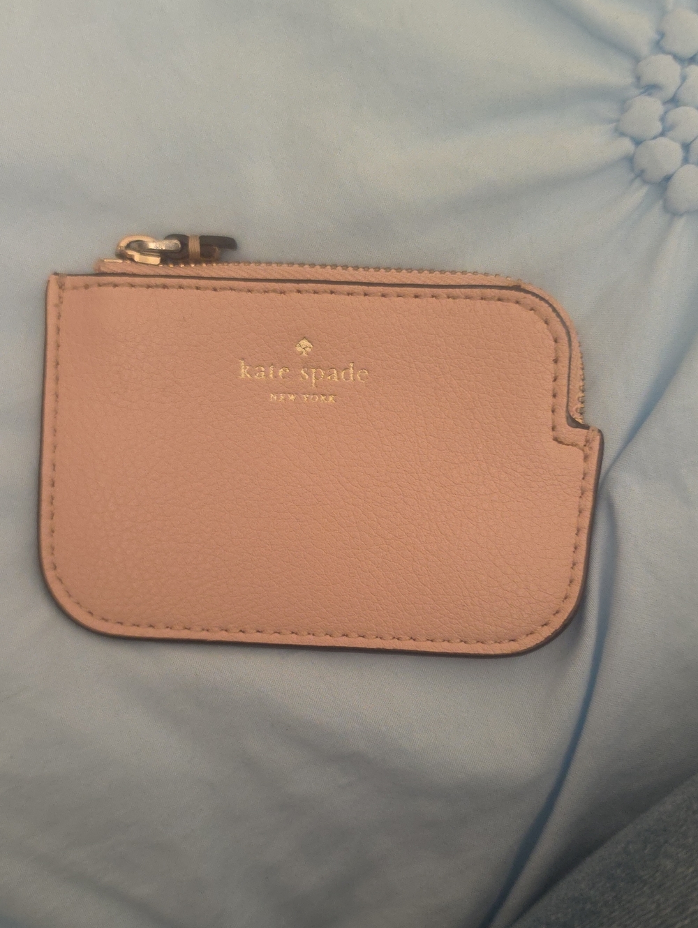 Kate Spade Pink Leather Zip Card Case